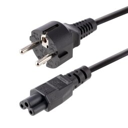 Startech.com 3m (10ft) laptop power cord, eu schuko to c5, 2.5a 250v, 18awg, notebook / laptop replacement ac cord, printer/power brick cord