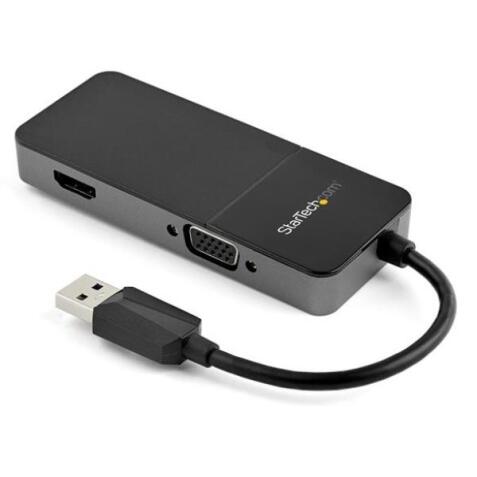 Adattatore da USB 3.0 a HDMI VGA - Scheda video grafica esterna 4K 30Hz per Mac e Windows - Dongle multiporta (USB32HDVGA)