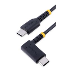 Cavo di Ricarica USB-C a 90° da 15cm - Cavetto di Ricarica Veloce USB Tipo-C per uso intensivo - Cavo Dati USB 2.0 Type-C a C in Resistente Fibra Aramidica - PD 60W 3A - Cavetto US