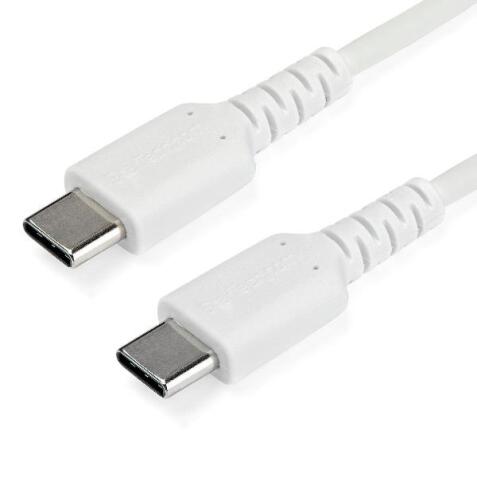 Cavo di ricarica USB-C di 1 m -  Fibra aramidica e Protezione EMI - Guaina TPE - Bianco (RUSB2CC1MB)