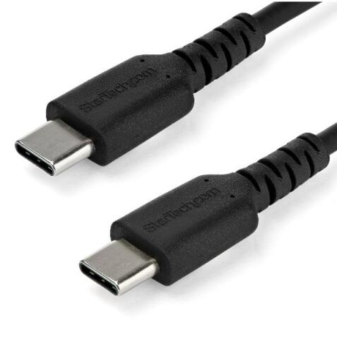 Cavo di ricarica USB-C di 1 m -  Fibra aramidica e Protezione EMI - Guaina TPE - Nero (RUSB2CC1MB)