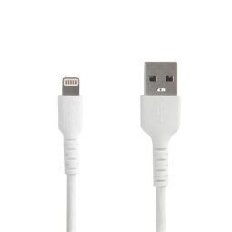 StarTech.com 1m USB A to Lightning Cable - Durable White USB Type A to Lightning Connector Charge and Sync Charger Cord - Rugged w/Aramid Fi