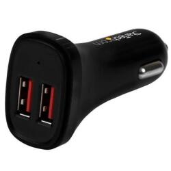 StarTech.com Dual-Port USB Car Charger - 24W/4.8A - Black