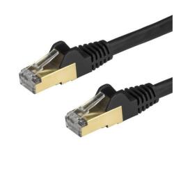 Startech.com 1m cat6a ethernet cable - 10 gigabit shielded snagless rj45 100w poe patch cord - 10gbe stp network cable w/strain relief - bla