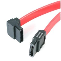 StarTech.com SATA to Left Angle SATA Serial ATA Cable - SATA cable - Serial ATA 150/300/600 - SATA (R) to SATA (R) - 1 ft - left-angled conn