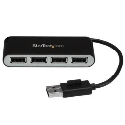 StarTech.com 4-Port Portable USB 2.0 Hub with Built-in Cable