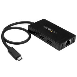 Hub USB 3.0 a 3 porte con USB-C e Ethernet Gigabit - Include Adattatore di Alimentazione