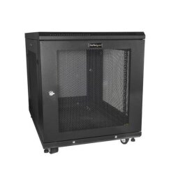 StarTech.com 12U Server Rack Cabinet, 4-Post Adjustable Depth (2" to 30")Network Equipment Rack Enclosure w/Casters/Cable Management/Shelf/L