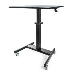 Startech.com mobile standing desk - portable sit stand ergonomic height adjustable cart on wheels - rolling computer/laptop workstation tabl