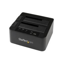StarTech.com Dual Bay USB 3.0/ eSATA Hard Drive Duplicator Dock for 2.5" & 3.5" SATA SSD HDD with UASP (6Gbps) - Standalone Docking Station 