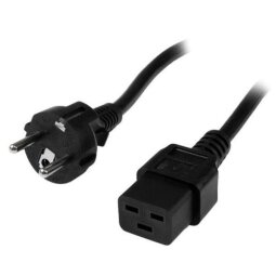 StarTech.com 2m (6ft) Computer Power Cord, 16AWG, EU Schuko to C19 Power Cord, 16A 250V, Black Replacement AC Cord, TV/Monitor Power Cable, 