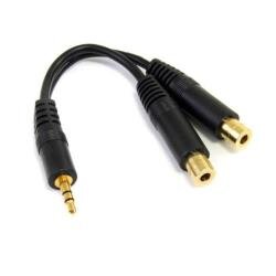 Startech.com 6in stereo splitter cable - 3.5mm male to 2x 3.5mm female