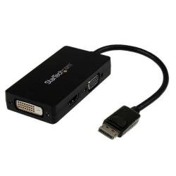 StarTech.com 3 in 1 DisplayPort Multi Video Adapter Converter - 1080p DP Laptop to HDMI VGA or DVI Monitor or Projector Display (DP2VGDVHD) 