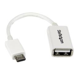 Cavo Adattatore micro USB a USB femmina OTG da viaggio 12cm M/F - Bianco