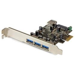 StarTech.com 4 Port PCI Express USB 3.0 Card - 3 External and 1 Internal - Native OS Support in Windows 8 and 7 - Standard and Low-Profile (