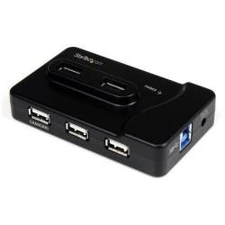 StarTech.com 7 Port USB Hub - 2 x USB 3A, 4 x USB 2A, 1 x Dedicated Charging Port - Multi Port Powered USB Hub with 20W Power Adapter (ST732