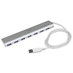 Hub USB 3.0 a 7 porte compatto con cavo integrato - Hub USB in alluminio perfetta per MacBook - Argento