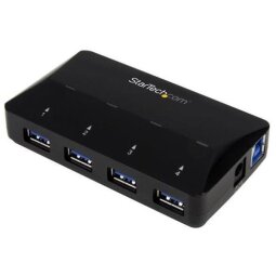 StarTech.com 4-Port USB 3.0 Hub plus Dedicated Charging Port - 1 x 2.4A Port - Desktop USB Hub and Fast-Charging Station (ST53004U1C) - USB 