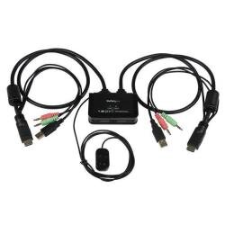 Switch KVM cavo HDMI USB 2 porte con audio e switch remoto   Alimentazione USB