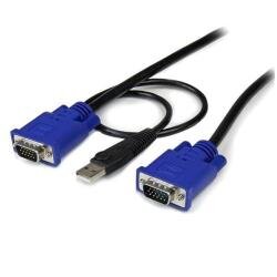 Cavo KVM ultra sottile USB 2 in 1 da 1 8m - Tastiera  video  mouse  cavo USB HD-15 (VGA) (M) a HD-15 (VGA) (M) - SVECONUS6