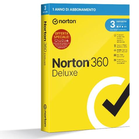Norton 360 Deluxe 2023 - 3 Dispositivi 12 Mesi 25GB - IT ESD - EMPOWER