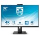 31 5 IPS 4K USB-C DOCKING MONITOR ERGONOMICO 350 CD/M2 CONTRASTO 1000:1 ADAPTIVE SYNK DISPLAYPORT 2 HDMI 2.0 USB-C 4 USB 3 2 RJ 45