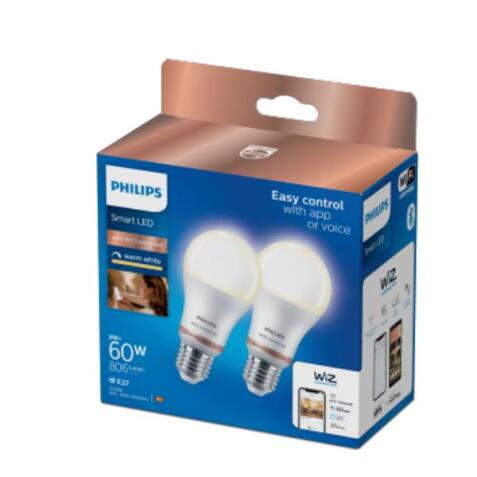 Philips Lampadina 8 W (Eq. 60 W) A60 E27 x2