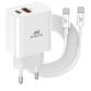 CARICATORE DA PARETE - 20W PD 1 USB C + 1 USB A + CAVO TYPE C - TYPE CBIANCO