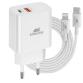 CARICATORE DA PARETE - 20W PD 1 USB C + 1 USB A + CAVO TYPE C -       LIGHTNING BIANCO