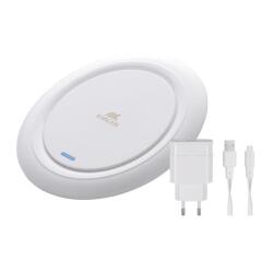 Tappetino di ricarica wireless da 10W + caricabatterie bianco