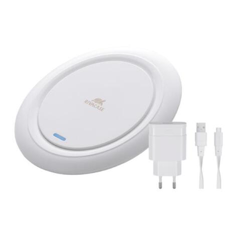 Tappetino di ricarica wireless da 10W + caricabatterie bianco