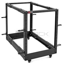 Open Frame Rack 19  ROS Series 15U WxDxH: 600x559-1023x800 mm  Black RAL 9005 with 8 cable ring
