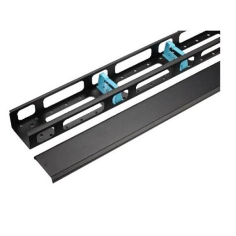 CANALA VERTICALE GESTIONE CAVI 27U CON ANELLI E COPERCHIO PER RACK RNA E RSB L800  CONFEZIONE 2 PEZZI  COLORE NERO-