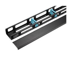 CANALA VERTICALE GESTIONE CAVI 32U CON ANELLI E COPERCHIO PER RACK RNA E RSB L800  CONFEZIONE 2 PEZZI  COLORE NERO