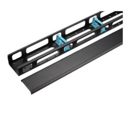 CANALA VERTICALE GESTIONE CAVI 32U CON ANELLI E COPERCHIO PER RACK RNA E RSB L800  CONFEZIONE 2 PEZZI  COLORE NERO-