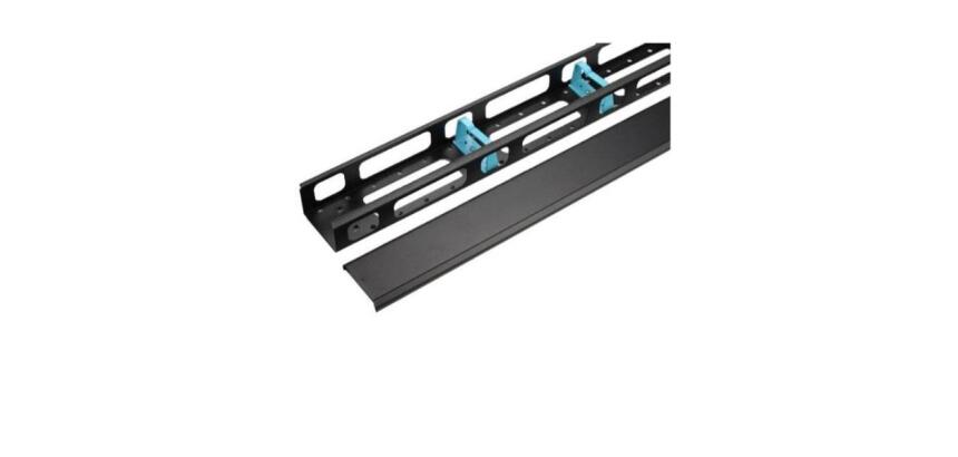 CANALA VERTICALE GESTIONE CAVI 42U CON ANELLI E COPERCHIO PER RACK RNA E RSB L800  CONFEZIONE 2 PEZZI  COLORE NERO