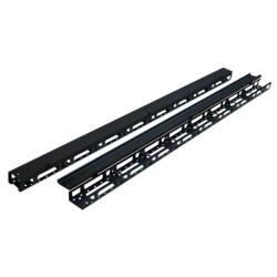 CANALA VERTICALE GESTIONE CAVI 42U CON ANELLI E COPERCHIO PER RACK RSA L800  CONFEZIONE 2 PEZZI  COLORE NERO