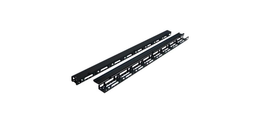 CANALA VERTICALE GESTIONE CAVI 42U CON ANELLI E COPERCHIO PER RACK RSA L800  CONFEZIONE 2 PEZZI  COLORE NERO