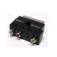 ADATTATORE SCART CON DEVIATORE IN-OUT. CONNETTORI  1XSCART F - 3XRCA   1X SVIDEO