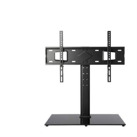 UNIVERSAL STEEL/GLASS TV TABLE STAND  NO SWIVEL FUNCTION. MOUNTED ON  THE VESA INTERFACE OF TV. MAXIMUM SUPPORTED VESA 600X400  MAXIMUM