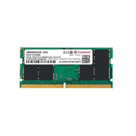 JM4800ASE-16G - DRAM DDR5 SO-DIMM 4800MHz da 16GB, 1Rx8 2Gx8 CL40 1.1V