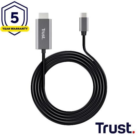 ADATTATORE DA USB-C (MASCHIO) A HDMI (MASCHIO) 4K 60HZ TRUST CALYX CAVO - 1,8m