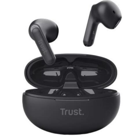 YAVI BT AURICOLARI EARPHONES TRUE WIRELESS BLUETOOTH CON RIDUZIONE DEL RUMORE ENC - 85% PLASTICA RICICLATA - NERO