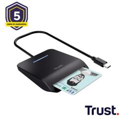 LETTORE DI SMART CARD DNI (TIPO TESSERA SANITARIA) - USB C - TRUST PRIMO NERO