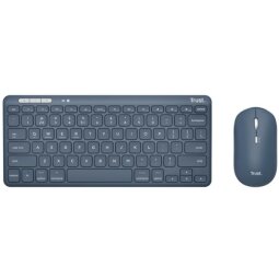 LYRA SET TASTIERA E MOUSE WIRELESS RICARICABILI PER COLLEGARE FINO A 3 DISPOSITIVI WL/BT - 51% PLASTICA RICICLATA - ITALIANO - BLUE