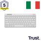 LYRA TASTIERA WIRELESS RICARICABILE PER COLLEGARE FINO A 3 DISPOSITIVI 1 WL 2,4GHz + 2BT - 52% PLASTICA RICICLATA - ITALIANO - BIANCA