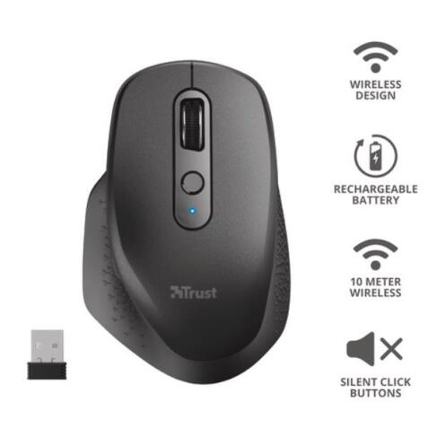 OZAA MOUSE WIRELESS RICARICABILE - SCROLL VERTICALE E ORIZZONTALE - NERO