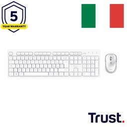 ODY II SET TASTIERA E MOUSE WIRELESS SILENZIOSI - LAYOUT ITALIANO - BIANCO - GARANZIA 5 ANNI