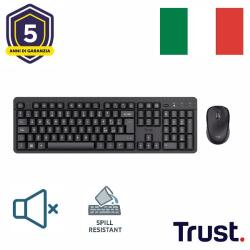 ODY II SET TASTIERA E MOUSE WIRELESS SILENZIOSI - LAYOUT ITALIANO - NERO - GARANZIA 5 ANNI
