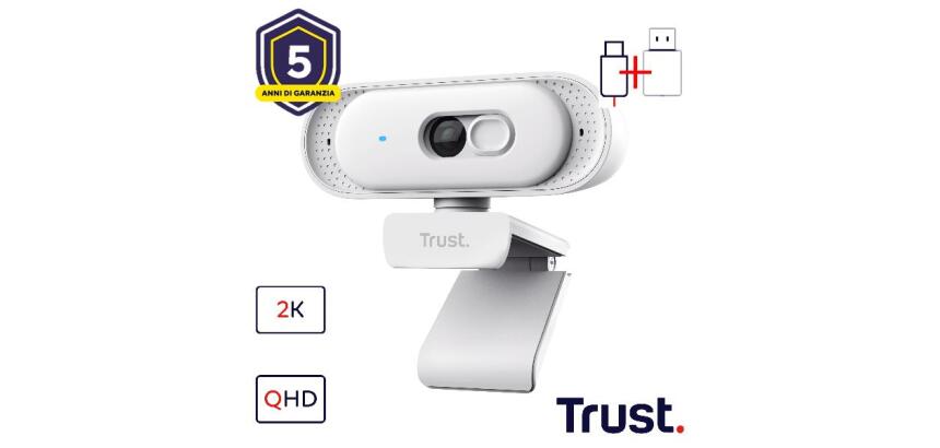 Trust 26180 webcam 2560 x 1440 pixels USB White